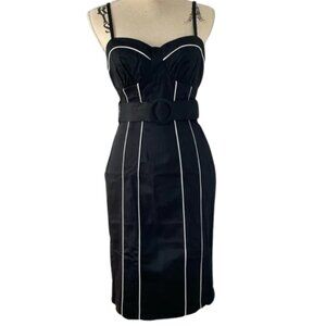 Frederick's of Hollywood Black and White Midi Dress -No Belt included